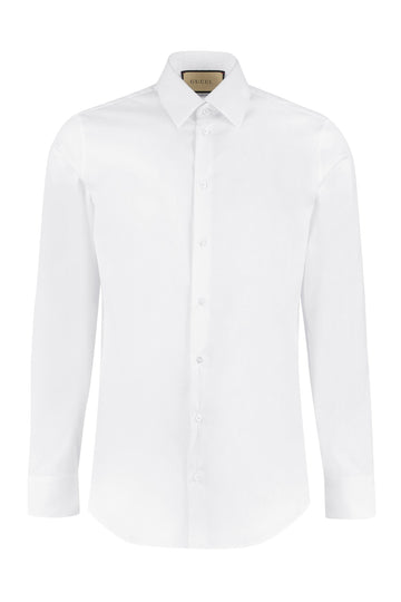 GUCCI Classic Regular Fit Stretch Cotton Poplin Shirt - Size 16