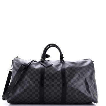Keepall Bandouliere Bag Damier Graphite 55