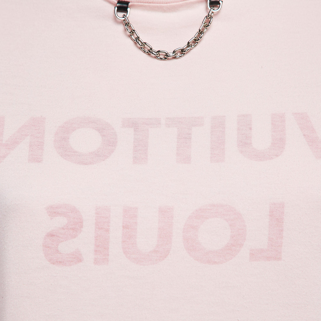 Louis Vuitton Pink Logo Inverted Print Cotton T-Shirt