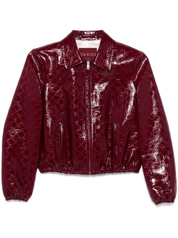 GUCCI Leather Jacket with Crinkled Effect - Women's