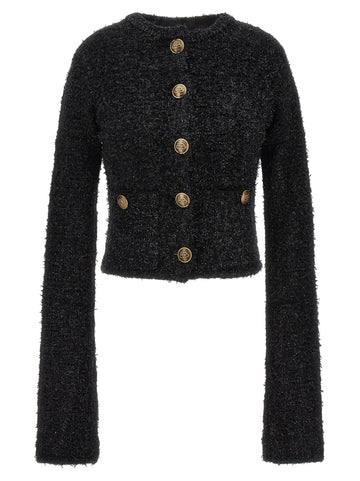 Balenciaga Women Cropped Tweed Cardigan
