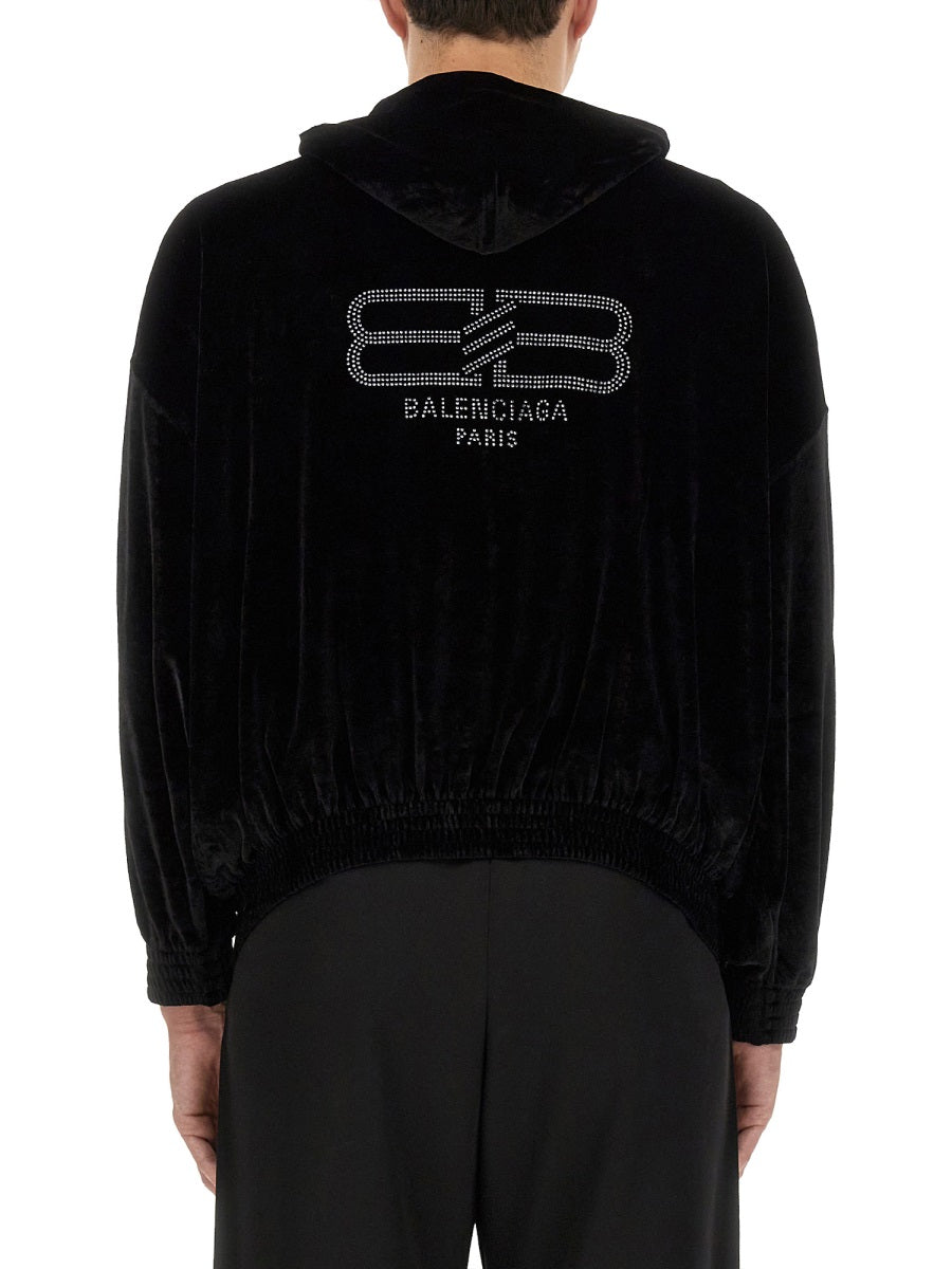 Balenciaga Men Velvet Sweatshirt