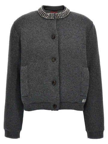 Gucci Women Padded Cardigan With Jewel Collar