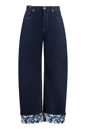BURBERRY Wide-Leg Jeans with Roll-Up Ankle Cuffs