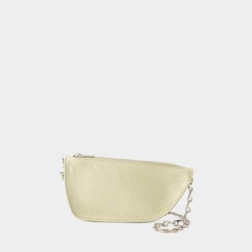 BURBERRY Mini Leather Crossbody Handbag with Silver Finishing