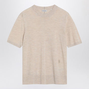 BURBERRY Wool Crew Neck Sweater with Slit Detail