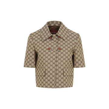 GUCCI Cropped Mini Jacket with Horsebit Details