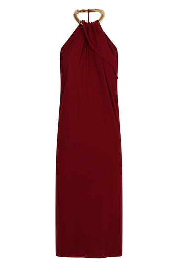 GUCCI Crepe Mini Dress with Open Back and Back Slit Hem
