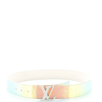 LV Shape Reversible Belt Limited Edition Monogram Prism PVC and Leather Wide 85