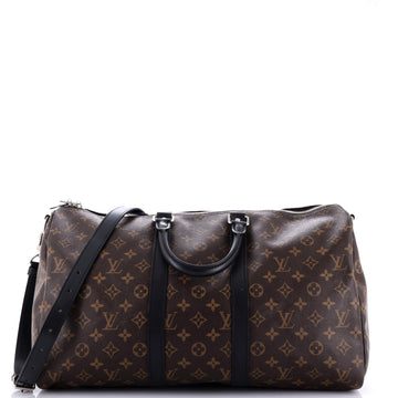 Keepall Bandouliere Bag Macassar Monogram Canvas 45
