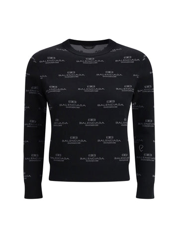 Balenciaga Women All-Over Logo Sweater