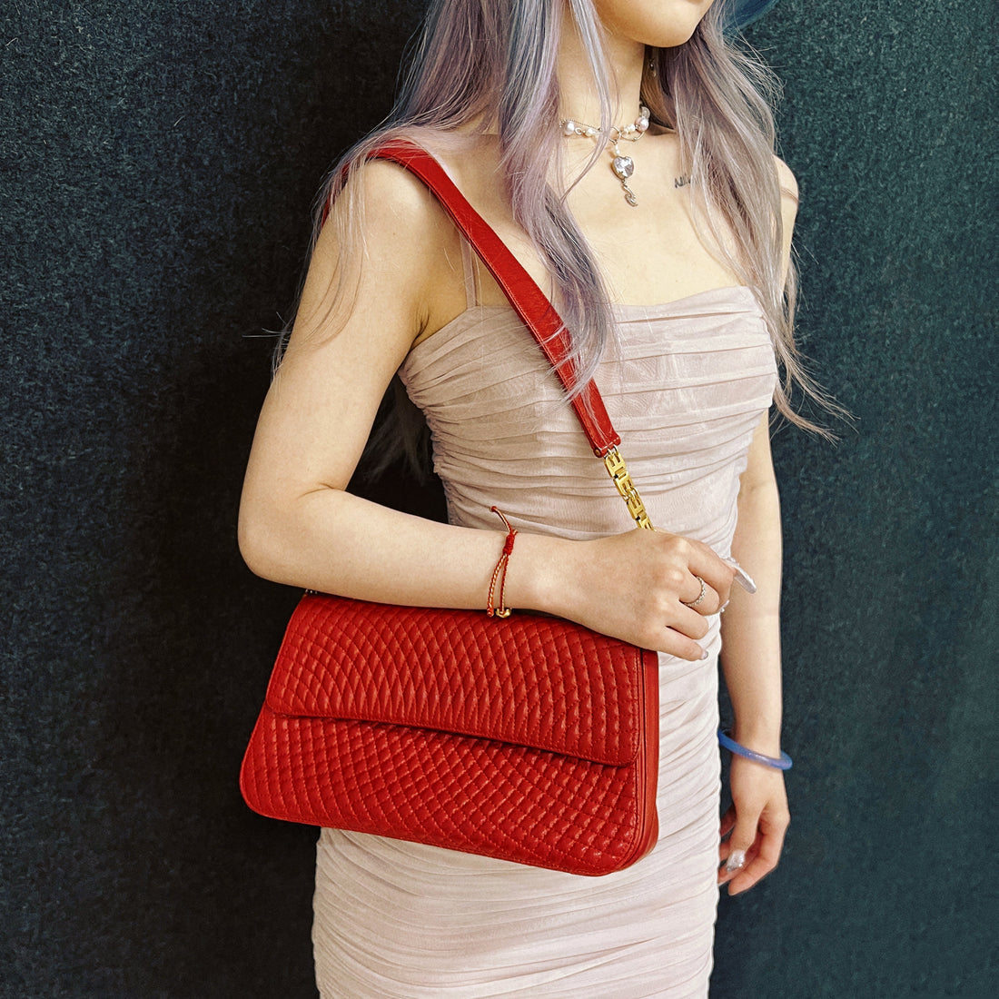 Bally Leather Red Shoulder Bag