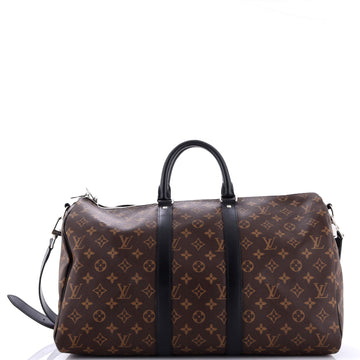 Keepall Bandouliere Bag Macassar Monogram Canvas 45