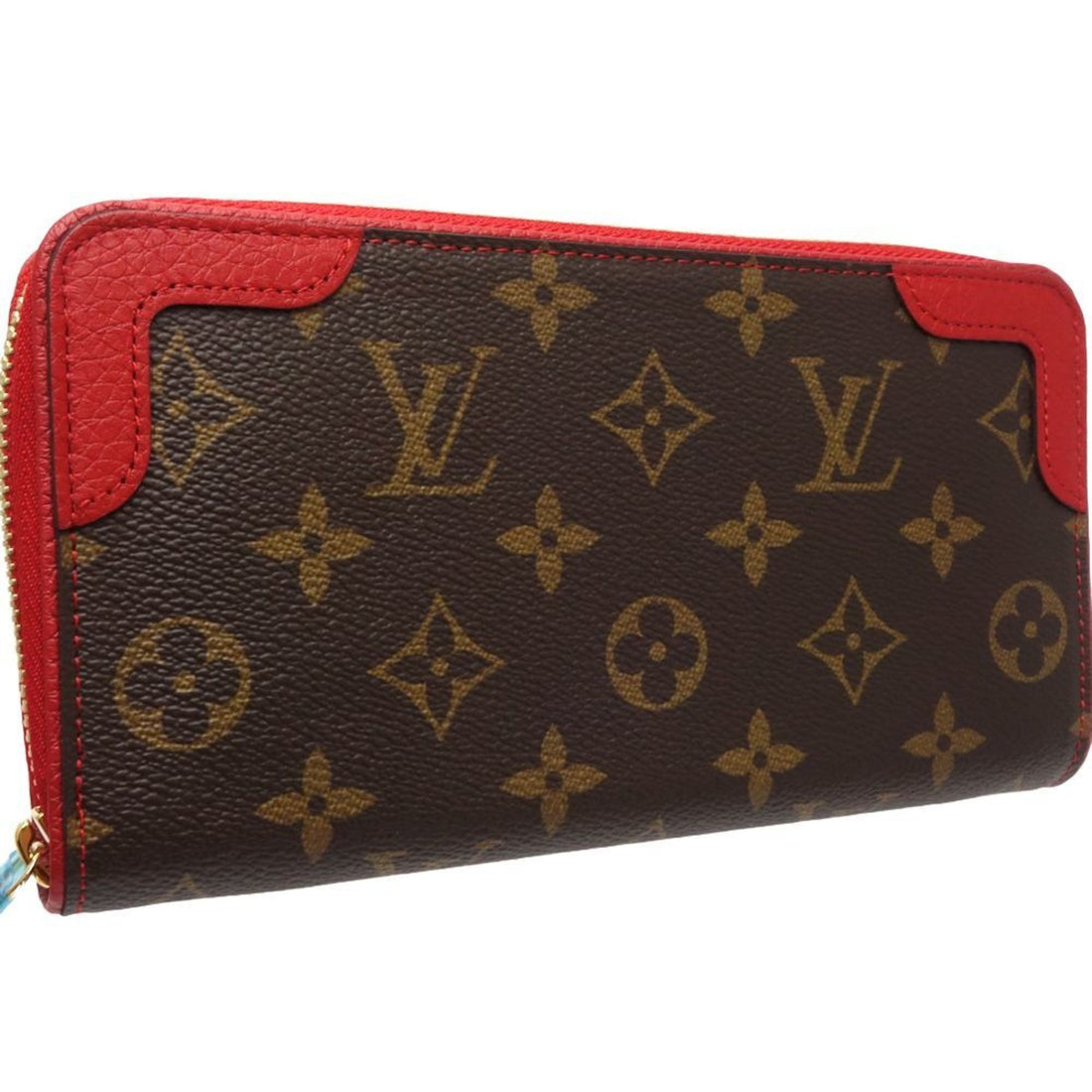 Louis Vuitton Monogram  Cerise Canvas Leather Long Wallet (Bi-Fold)