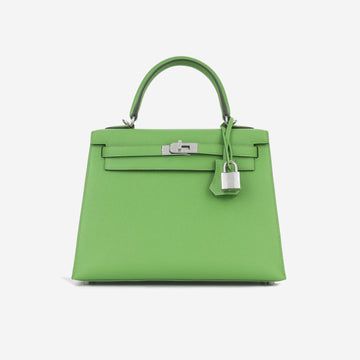 Hermès Kelly 25 Vert Yucca Epsom PHW (NWT)