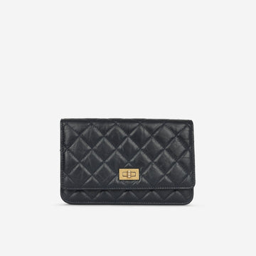 Chanel Re-issue Wallet on Chain Navy Aged Calfskin GHW 2018