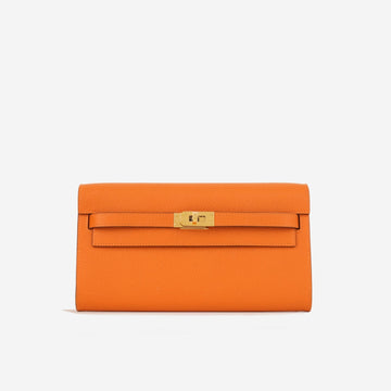 Hermès Kelly To Go Wallet Orange Epsom GHW
