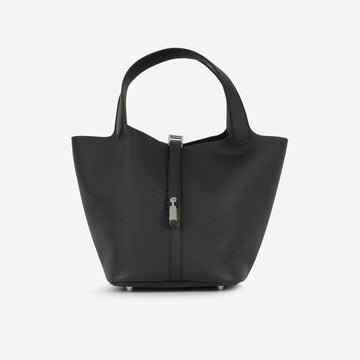 Hermès - Picotin 22 - Noir Clemence PHW - Brand New - 2024