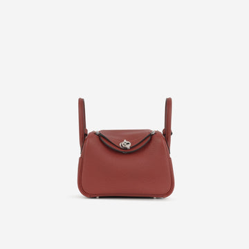 Hermès Mini Lindy Rouge H Clemence PHW (NWT)