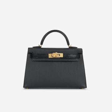 Hermès Mini Kelly Touch - Noir Madame / Lizard