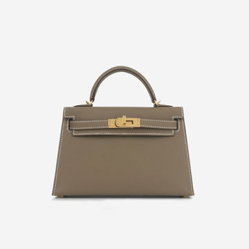 Hermès - Mini Kelly - Etoupe Epsom GHW - 2025 - Brand New