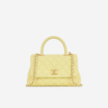 Chanel - Small Coco Handle Bag - Yellow Caviar AGHW -  - 2017