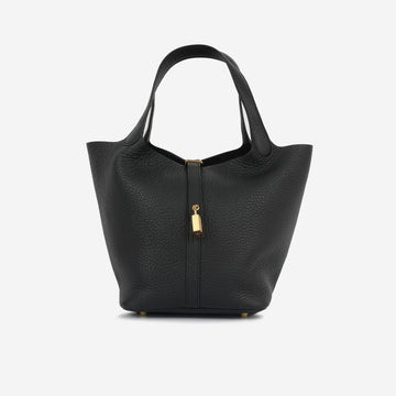 Hermès - Picotin 22 - Noir Clemence PHW - Unused - 2022