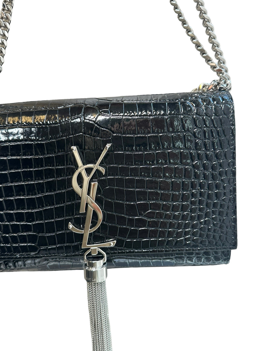 SAINT LAURENT- Small Kate Embossed w/ Tassel