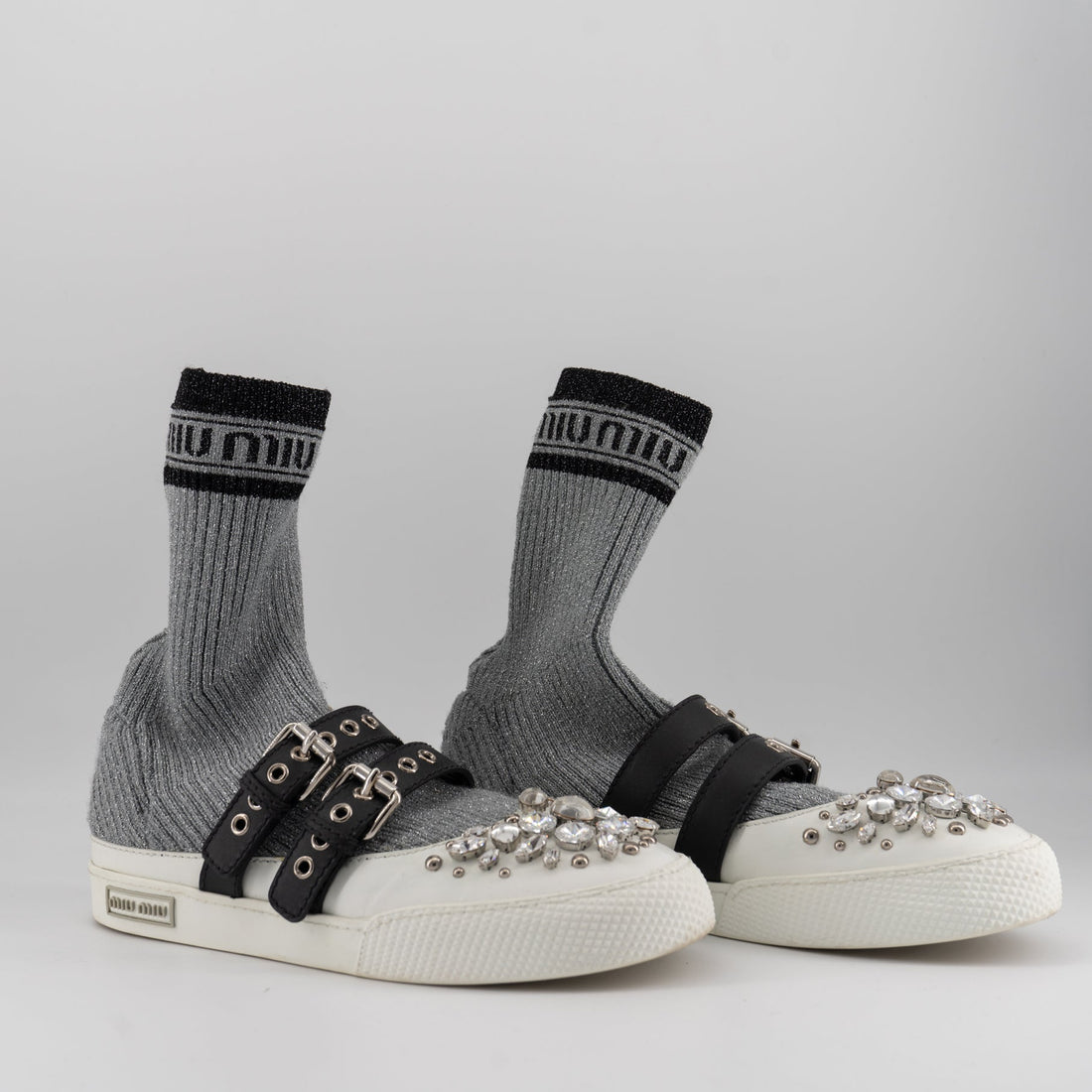 Miu Miu Lurex Knit Hi-top Sneakers TWS
