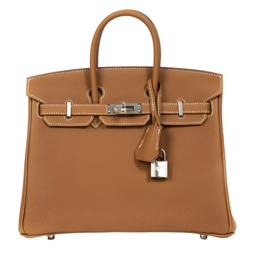 HERMES - BIRKIN 25 GOLD TOGO WITH PALLADIUM HARDWARE