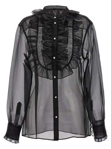 Dolce & Gabbana Women Plastron And Ruffle Shirt