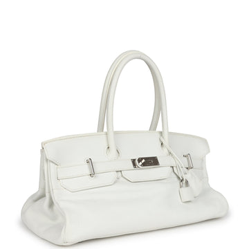 Hermes Shoulder Birkin 42 JPG White Clemence Palladium Hardware