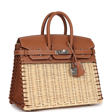 Hermes Picnic Birkin Sellier 25 Gold Swift Palladium Hardware
