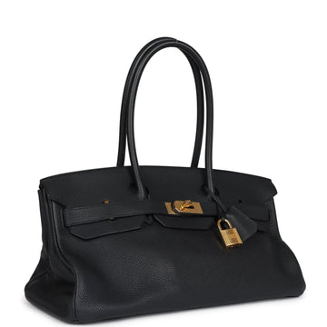 Hermes Shoulder Birkin 42 JPG Black Clemence Gold Hardware