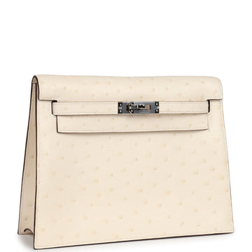 Hermes Kelly Danse Nata Ostrich Palladium Hardware