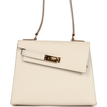 Hermes Kelly Sellier en Desordre 20 Craie Epsom Gold Hardware