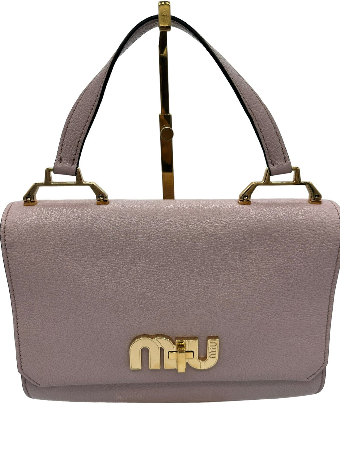 MIU MIU - Madras Handbag Light Pink Leather