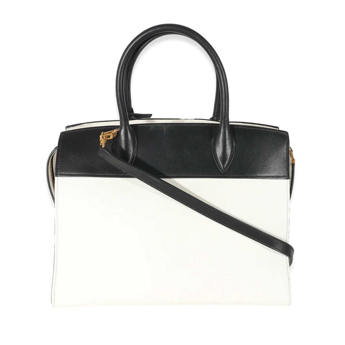 PRADA - White Saffiano City Calf Esplanade Tote