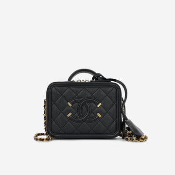 Chanel Chanel - Mini Filigree CC Vanity Case - Black Caviar - 2019