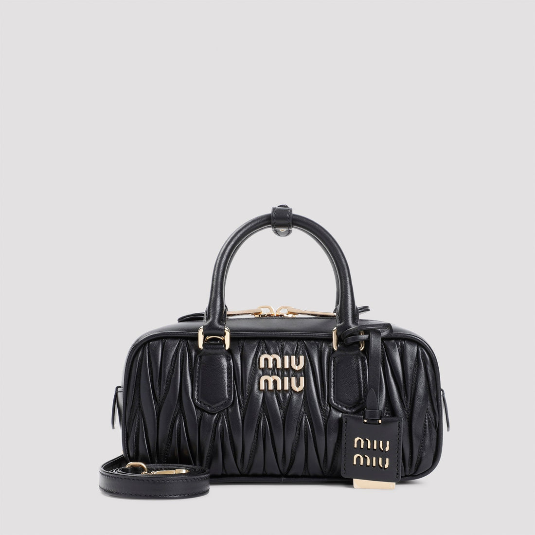 MIU MIU Luxurious Mini Matelassé Handbag with Two-Way Zipper Closure - 24cm