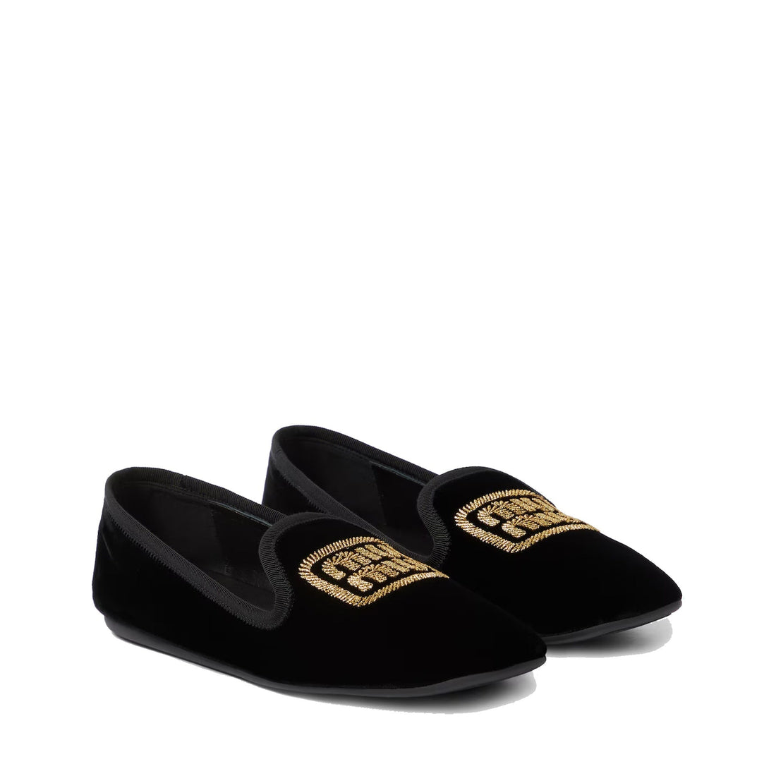MIU MIU Velvet Logo Flats