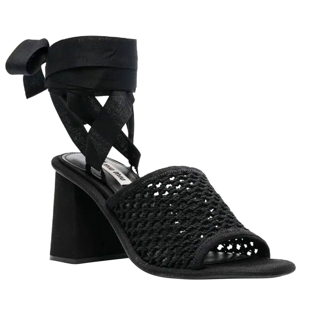 MIU MIU Macrame Sandals with 8cm Heel