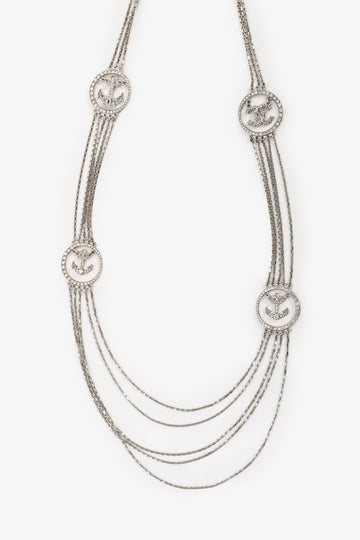Chanel™ 2018 'Metiers D'art' Crystal Embellished CC Anchor Multi-Strand NSSklace