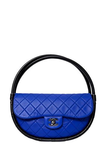 Chanel™ 2014 Blue Leather Quilted 'Hula' Shoulder Bag