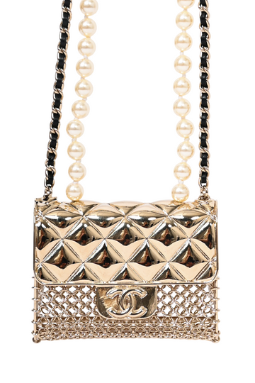 Chanel™ Gold Tone Pearl/Chain 'CC' Flap Bag NSSklace