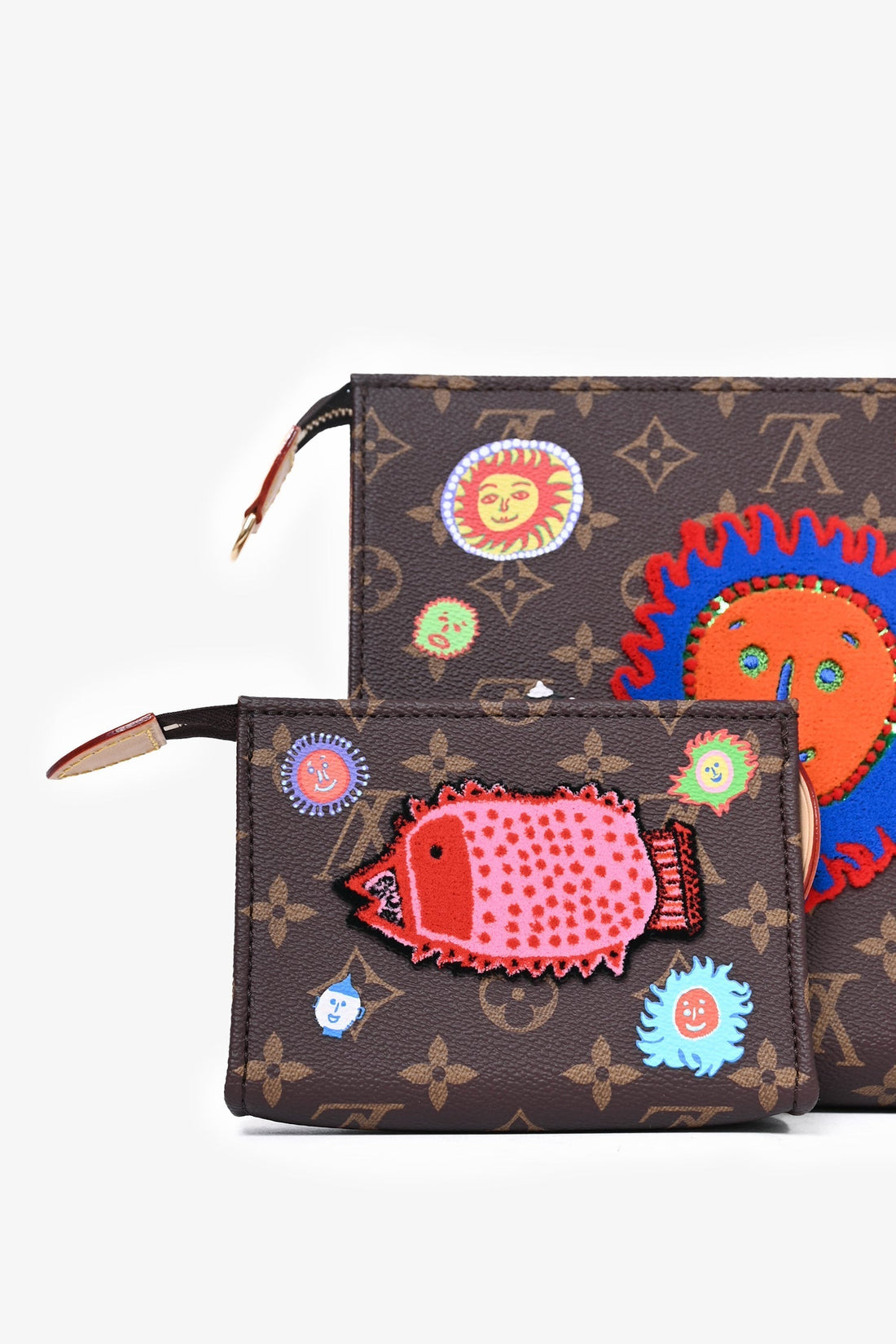 Louis Vuitton Yayoi Kusama Monogram Embroidered Toiletry Pouch 26 with Chain + Mini Pouch
