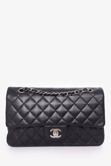 Chanel 2009-10 Black Lambskin Quilted Medium Double Flap