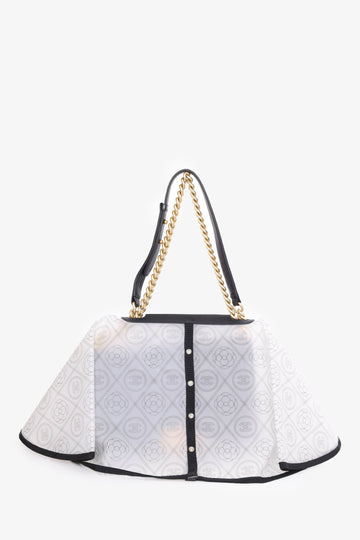Chanel™ 18S White/Black CC Camellia Bag Raincoat