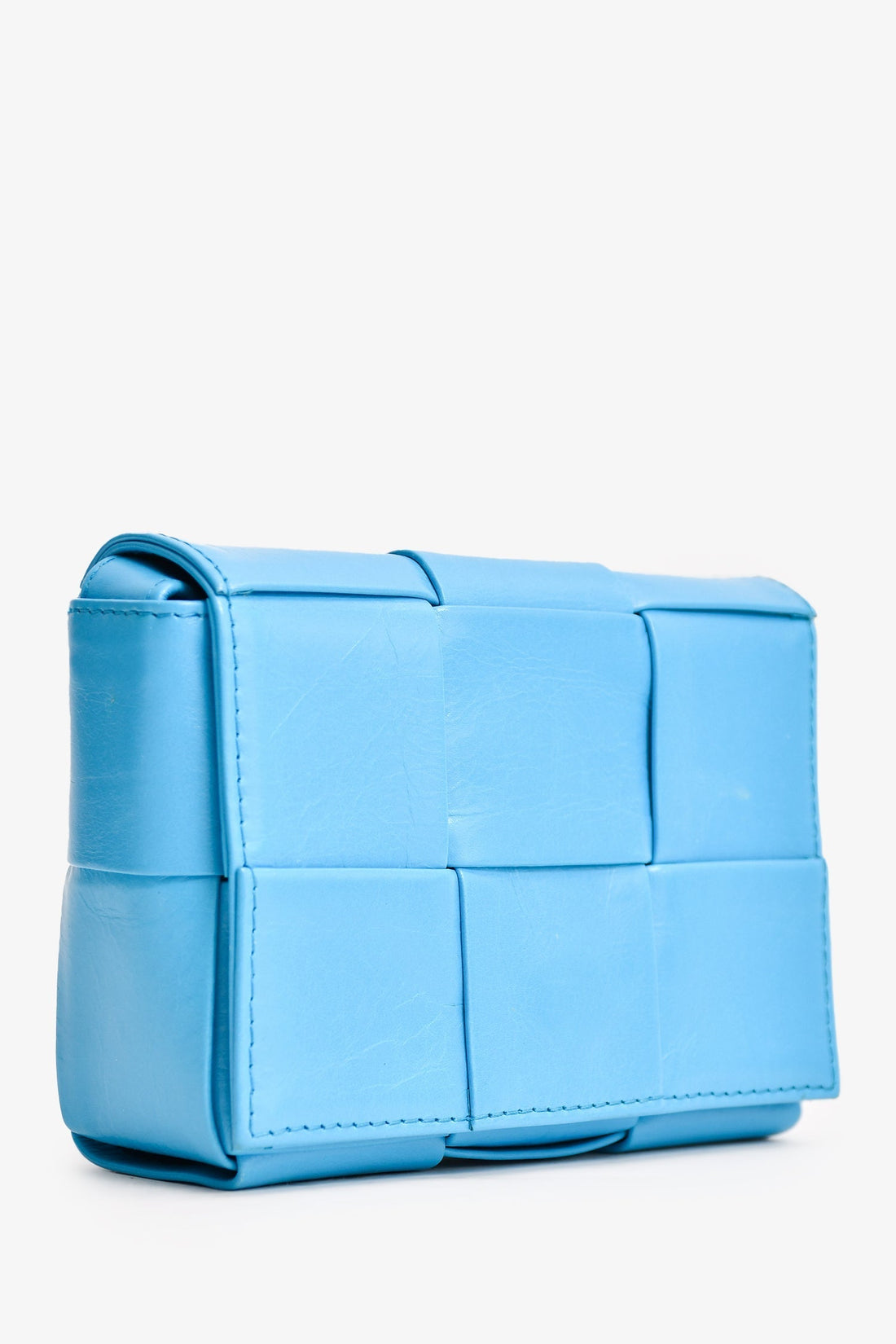 Bottega Veneta Leather Turquoise Mini CaESette CroESbody Bag