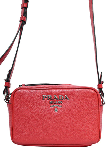 Prada Red Leather Phenix CroESbody Camera Bag